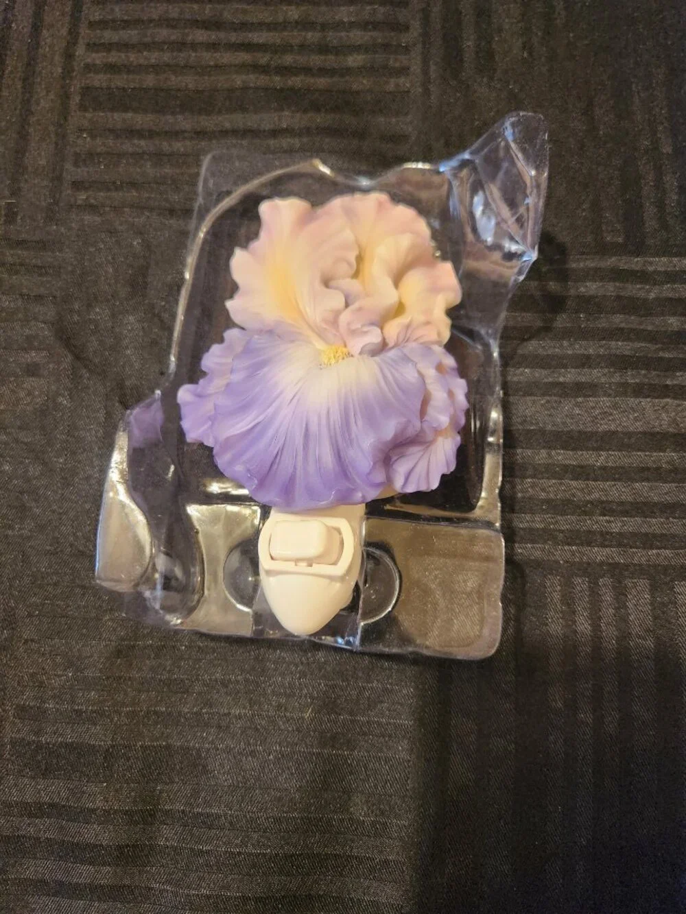 Ibis & Orchid Design Flowers of Light Iris Nightlight Hand Painted W/ Box Works